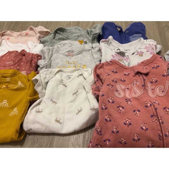 Mixed Baby Girls 3M Bodysuits Rompers Sleepers‎ Outfits Spring Lot - Picture 15 of 16